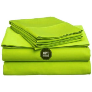 PLAIN LEMON GREEN TURKISH COTTON DUVET COVER SET