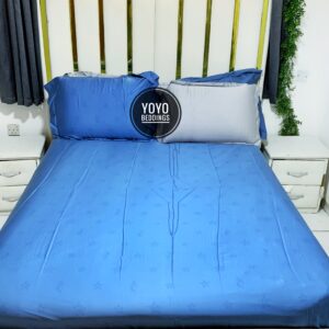 PLAIN SILK EGYPTIAN COTTON BEDSHEET WITH FOUR PILLOW CASES