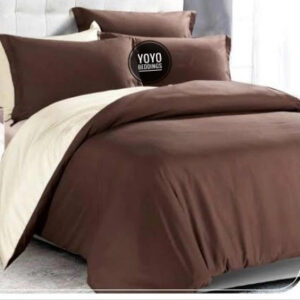 PLAIN DUVET SET COMBINED WITH CREAM