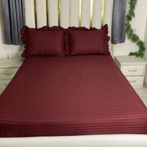 plain stripe maroon bedsheet