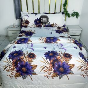 7/7 WHITE ROSE FLOWER DUVET SET